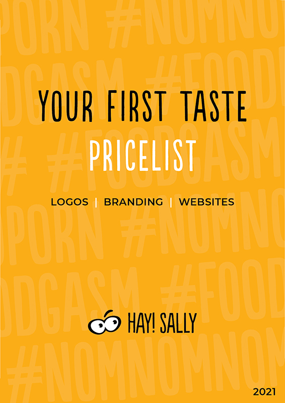 Hay! Sally Pricelist cover graphic